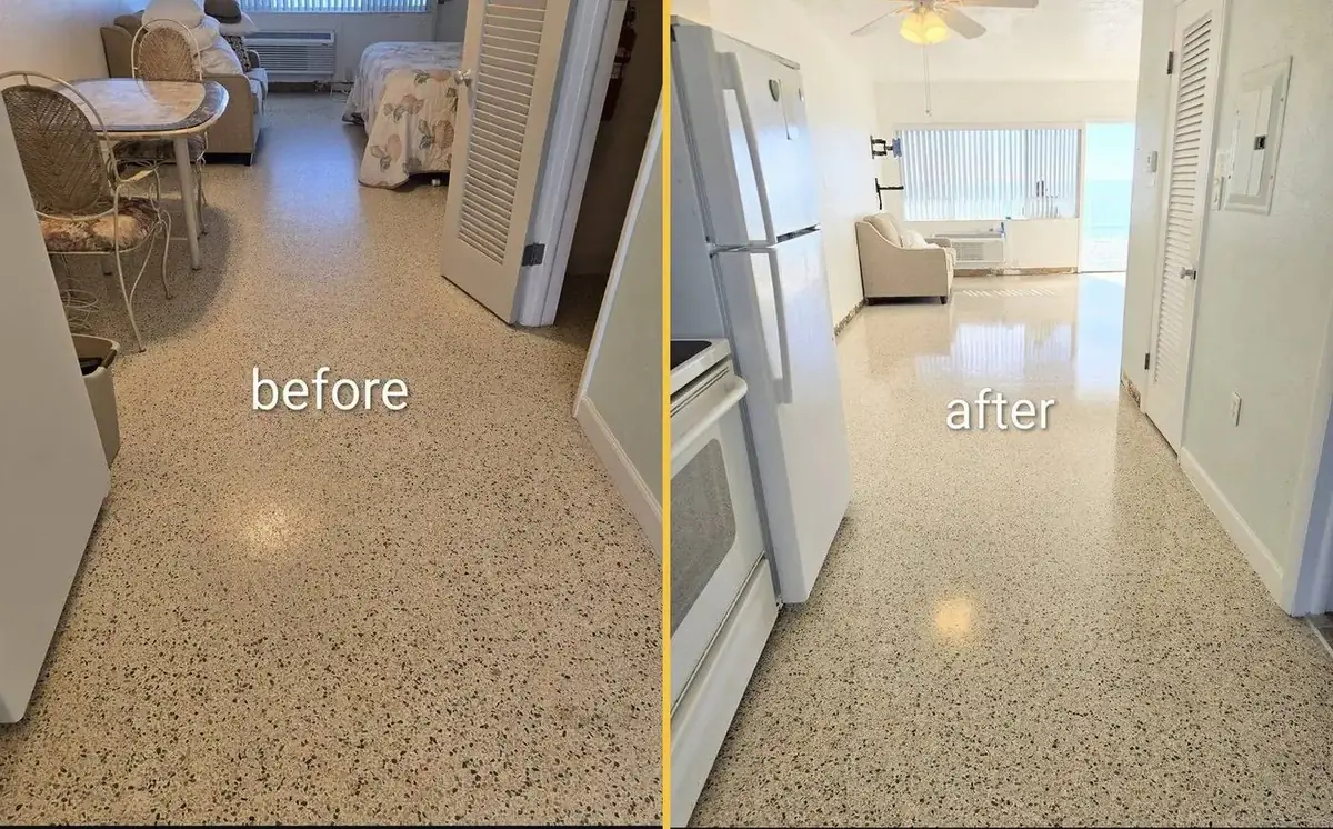 Grout before and after cleaning in St. Petersburg, Florida