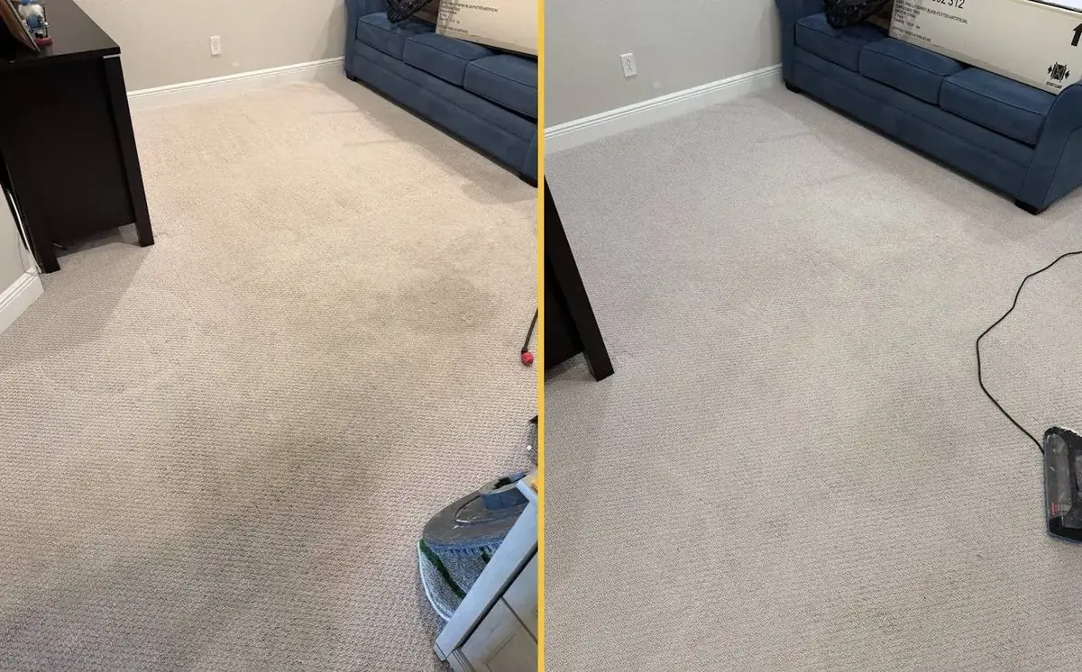 Before and after carpet restoration in Venice, FL — Nylon cut pile